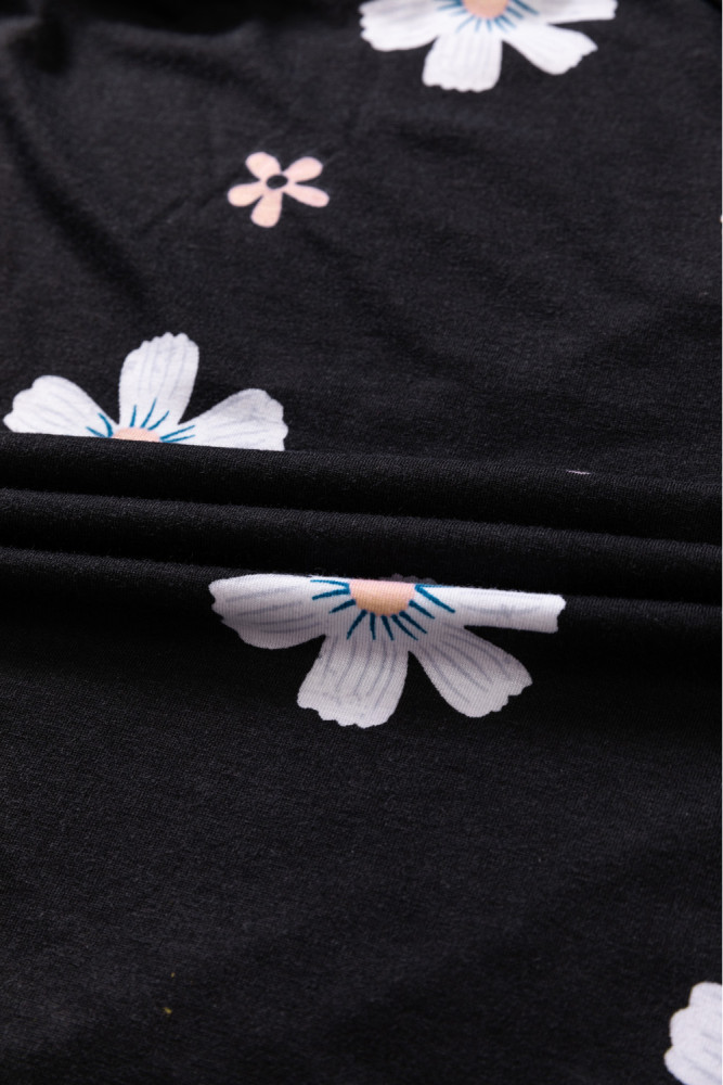 Floral T-shirt Womens Leopard Pattern Tee Tops