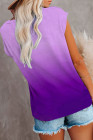 Womens Ombre Tie-dye Cap Sleeve T-Shirt with Pocket