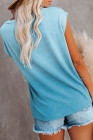 Womens Ombre Tie-dye Cap Sleeve T-Shirt with Pocket