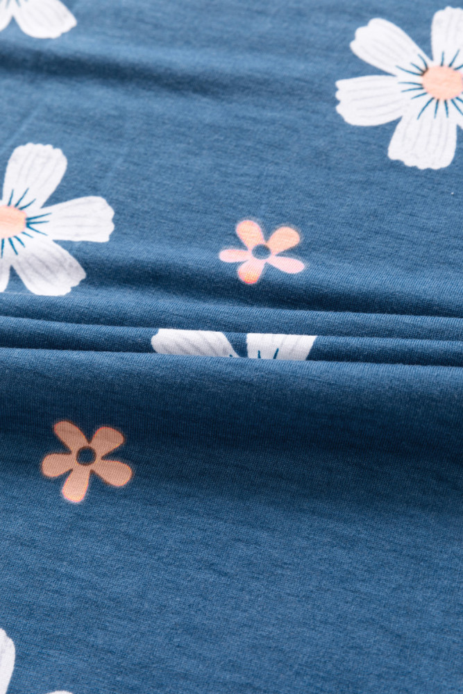 Floral T-shirt Womens Leopard Pattern Tee Tops