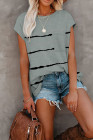 Womens Ombre Tie-dye Cap Sleeve T-Shirt with Pocket