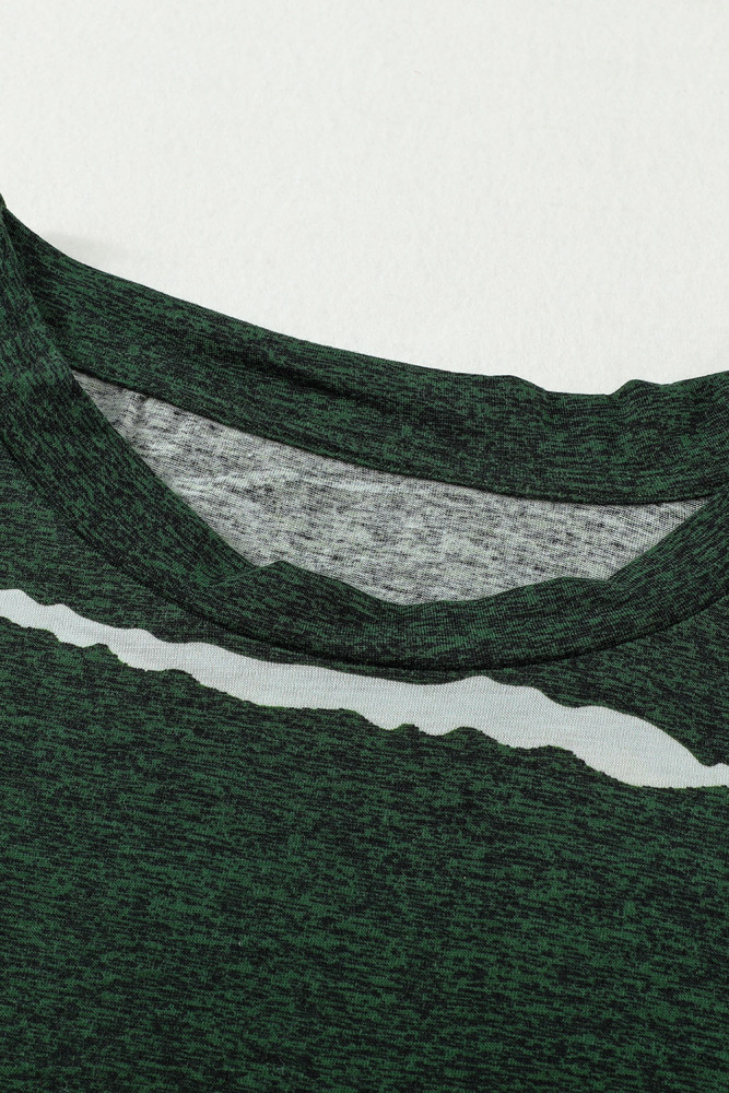 Womens Ombre Tie-dye Cap Sleeve T-Shirt with Pocket