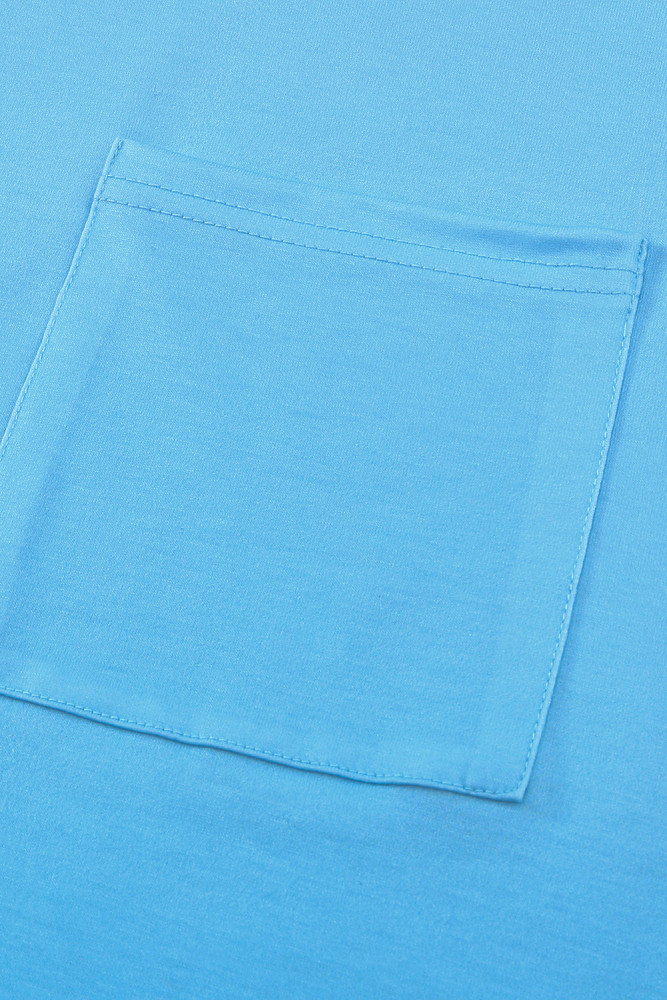 Womens Ombre Tie-dye Cap Sleeve T-Shirt with Pocket