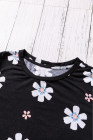 Floral T-shirt Womens Leopard Pattern Tee Tops