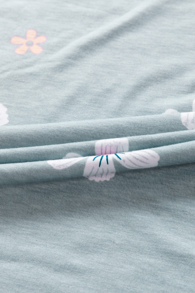 Floral T-shirt Womens Leopard Pattern Tee Tops