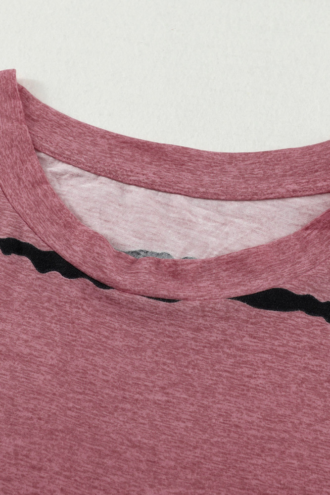 Womens Ombre Tie-dye Cap Sleeve T-Shirt with Pocket