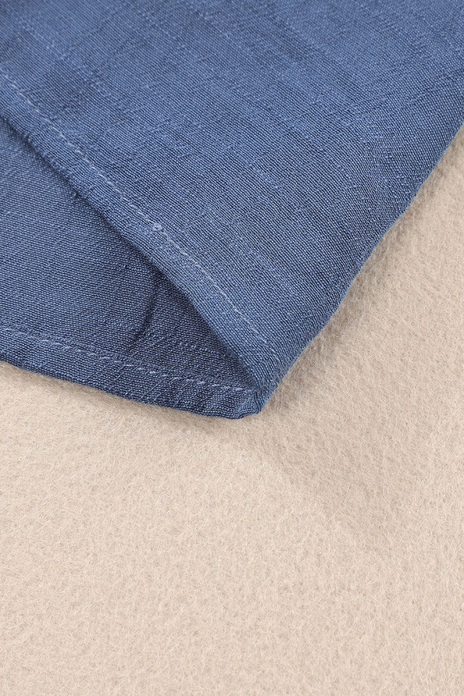 Ladies Tiered Ruffled Drawstring V Neck Blouse Top