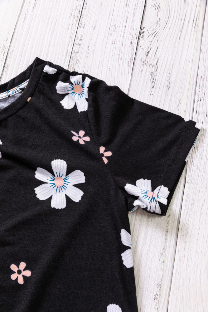 Floral T-shirt Womens Leopard Pattern Tee Tops