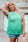 Womens Ombre Tie-dye Cap Sleeve T-Shirt with Pocket