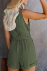 Women's V Neck Jumpsuits Sleeveless Romper Button Short Jumpsuit
