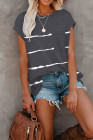 Womens Ombre Tie-dye Cap Sleeve T-Shirt with Pocket