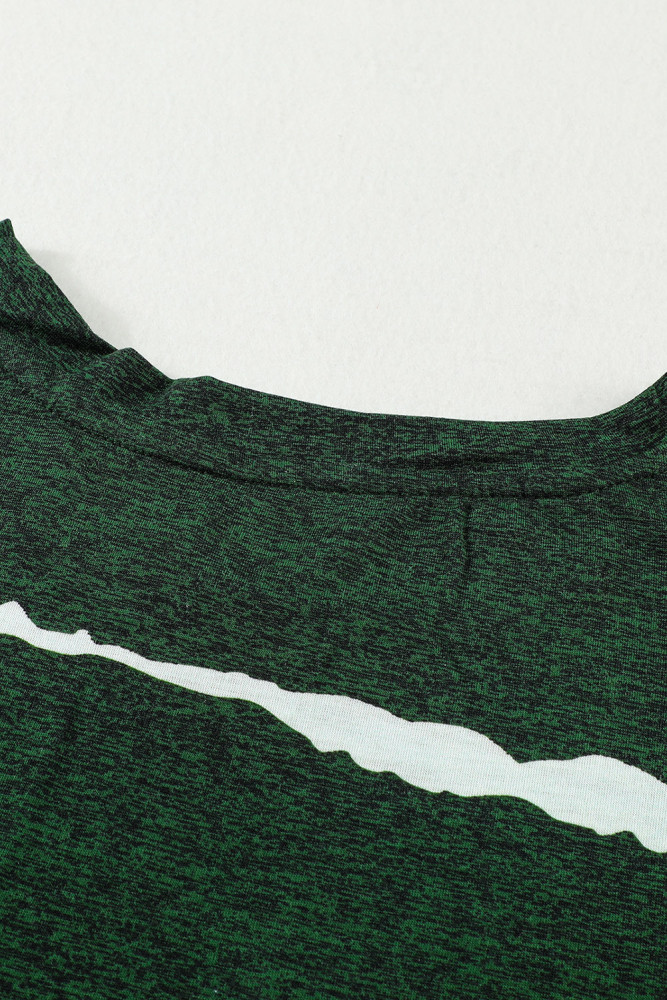 Womens Ombre Tie-dye Cap Sleeve T-Shirt with Pocket