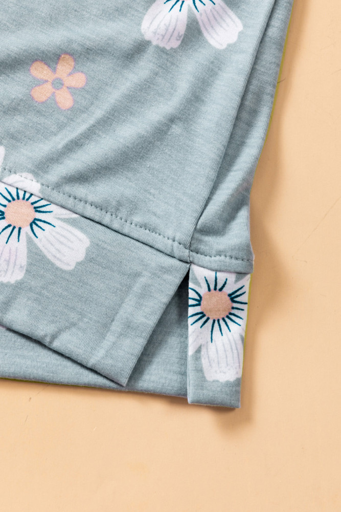 Floral T-shirt Womens Leopard Pattern Tee Tops