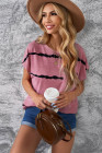 Womens Ombre Tie-dye Cap Sleeve T-Shirt with Pocket