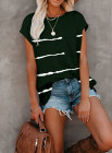 Womens Ombre Tie-dye Cap Sleeve T-Shirt with Pocket