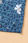 Floral T-shirt Womens Leopard Pattern Tee Tops