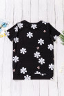 Floral T-shirt Womens Leopard Pattern Tee Tops