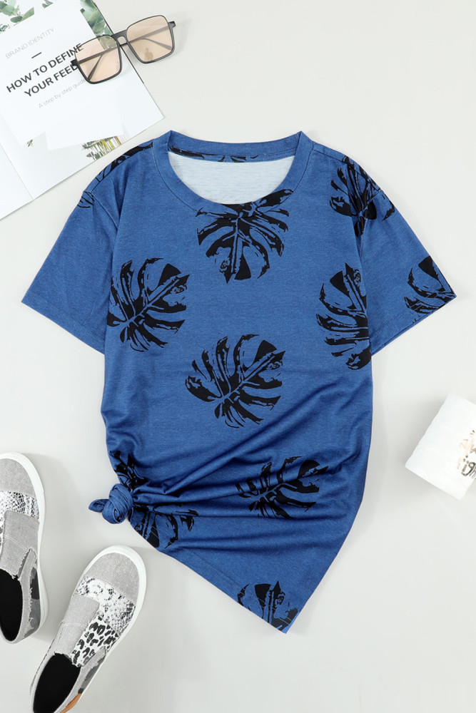 Crewneck Tee Dandelion Print Graphic Loose Casual T-Shirt