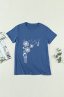 Crewneck Tee Dandelion Print Graphic Loose Casual T-Shirt