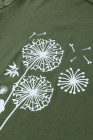 Crewneck Tee Dandelion Print Graphic Loose Casual T-Shirt