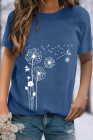 Crewneck Tee Dandelion Print Graphic Loose Casual T-Shirt