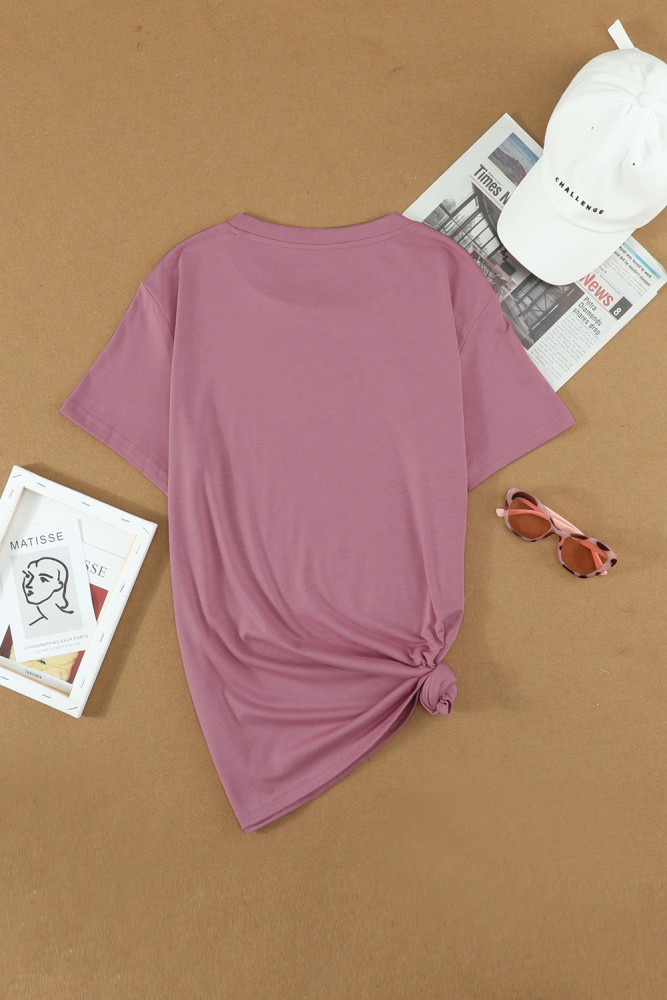 Crewneck Tee Dandelion Print Graphic Loose Casual T-Shirt