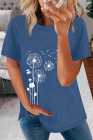 Crewneck Tee Dandelion Print Graphic Loose Casual T-Shirt