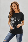 Crewneck Tee Dandelion Print Graphic Loose Casual T-Shirt