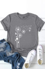 Crewneck Tee Dandelion Print Graphic Loose Casual T-Shirt