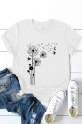 Crewneck Tee Dandelion Print Graphic Loose Casual T-Shirt