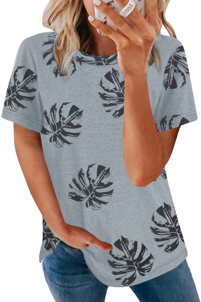 Crewneck Tee Dandelion Print Graphic Loose Casual T-Shirt