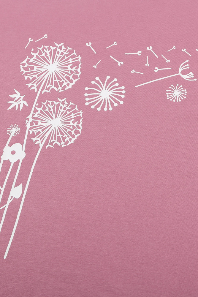 Crewneck Tee Dandelion Print Graphic Loose Casual T-Shirt