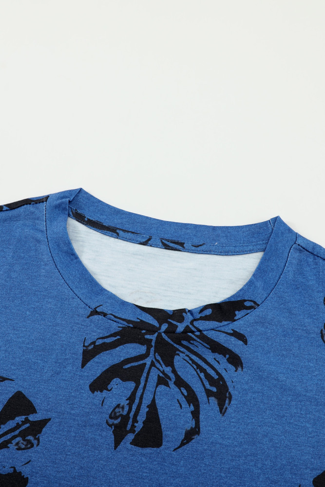 Crewneck Tee Dandelion Print Graphic Loose Casual T-Shirt