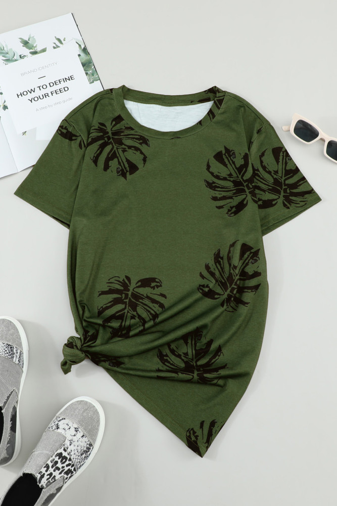Crewneck Tee Dandelion Print Graphic Loose Casual T-Shirt