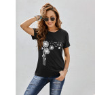 Crewneck Tee Dandelion Print Graphic Loose Casual T-Shirt