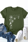Crewneck Tee Dandelion Print Graphic Loose Casual T-Shirt