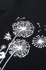 Crewneck Tee Dandelion Print Graphic Loose Casual T-Shirt