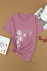 Crewneck Tee Dandelion Print Graphic Loose Casual T-Shirt