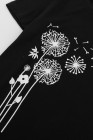 Crewneck Tee Dandelion Print Graphic Loose Casual T-Shirt