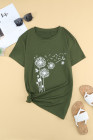 Crewneck Tee Dandelion Print Graphic Loose Casual T-Shirt