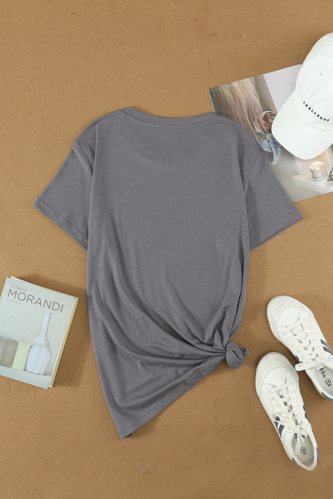 Crewneck Tee Dandelion Print Graphic Loose Casual T-Shirt