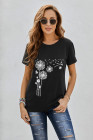 Crewneck Tee Dandelion Print Graphic Loose Casual T-Shirt