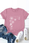 Crewneck Tee Dandelion Print Graphic Loose Casual T-Shirt