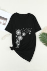 Crewneck Tee Dandelion Print Graphic Loose Casual T-Shirt