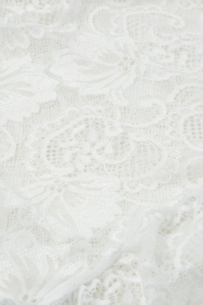 Long White Maxi Dress Smocked Lace Dress