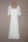Long White Maxi Dress Smocked Lace Dress