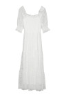 Long White Maxi Dress Smocked Lace Dress