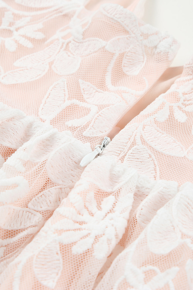 Womens Floral Crochet Lace Ruffled High Waist White Maxi Dress