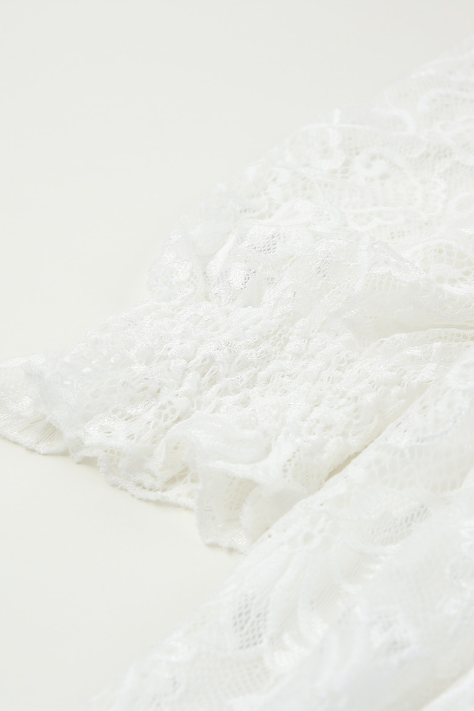 Long White Maxi Dress Smocked Lace Dress