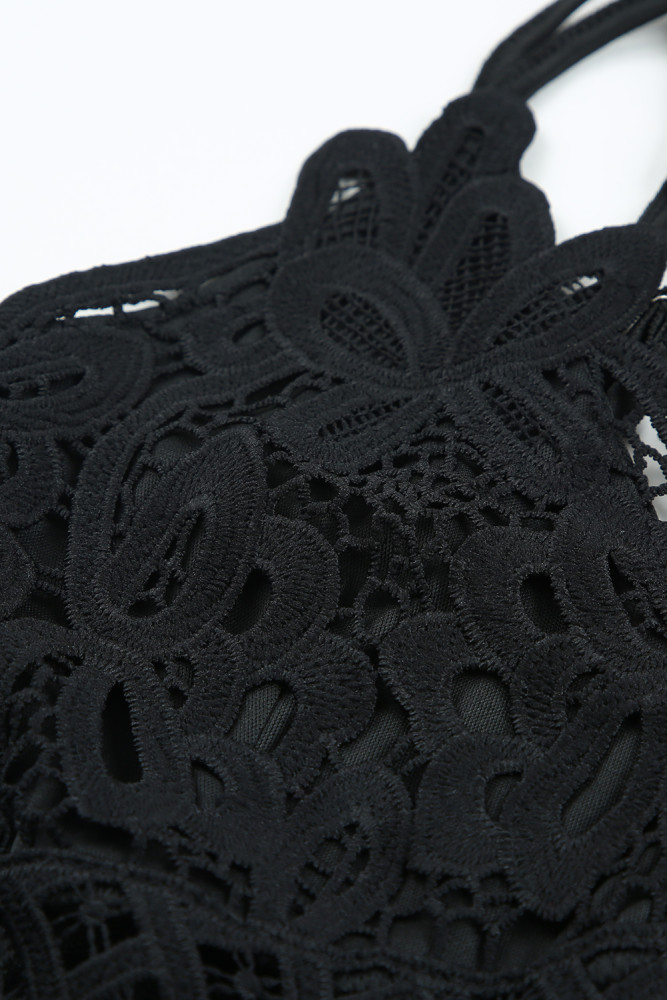 Women's Sleeveless Lace Mesh White Maxi Dress